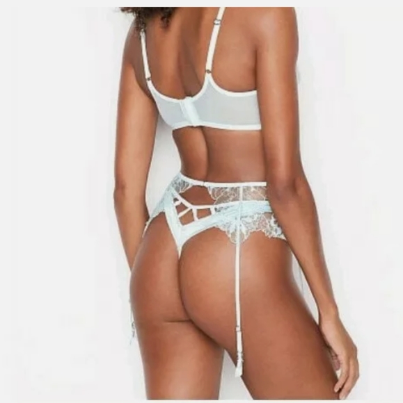 Victoria's Secret Unlined Plunge Bra & Garter Belt - Picture 3 of 6